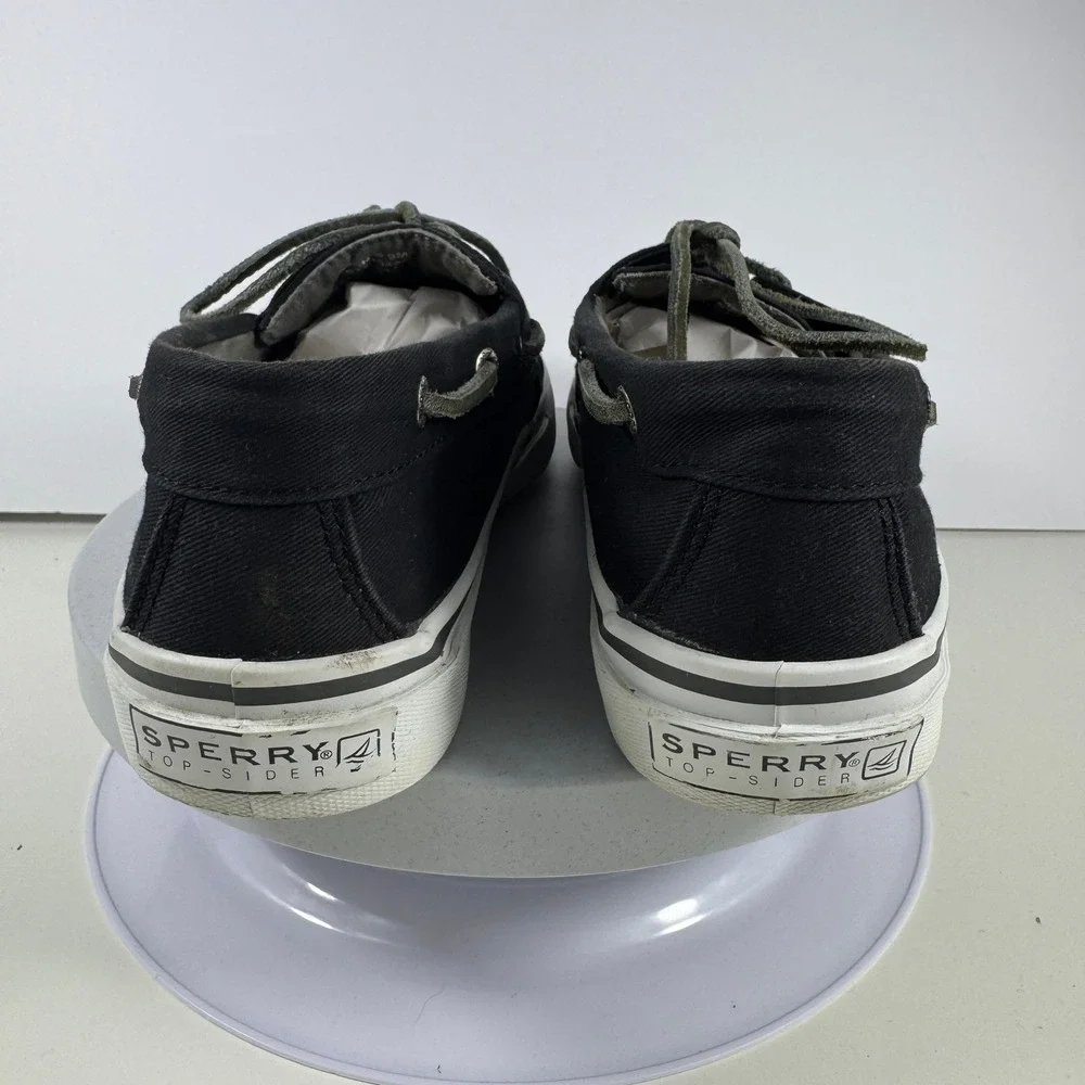 Sperry Top-Sider Mens Size 9 Bahama Canvas Boat Shoe Sneaker Black White Low Top